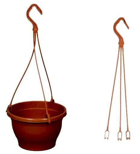 ASKILI ÇİÇEK SAKSISI 10 ADET 18 CM - MAKROME SAKSI (Kiremit Renk)
