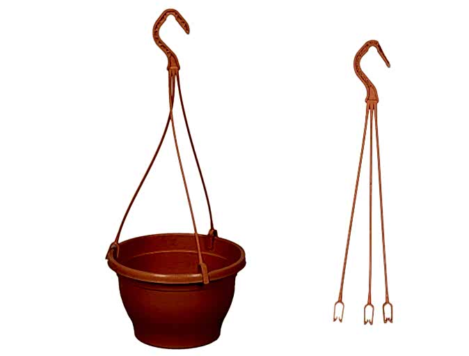 ASKILI ÇİÇEK SAKSISI 20 ADET 18 CM - MAKROME SAKSI (Kiremit Renk)