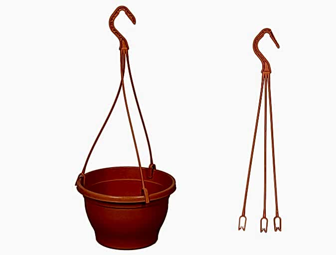 ASKILI ÇİÇEK SAKSISI 5 ADET 18 CM - MAKROME SAKSI (Kiremit Renk)