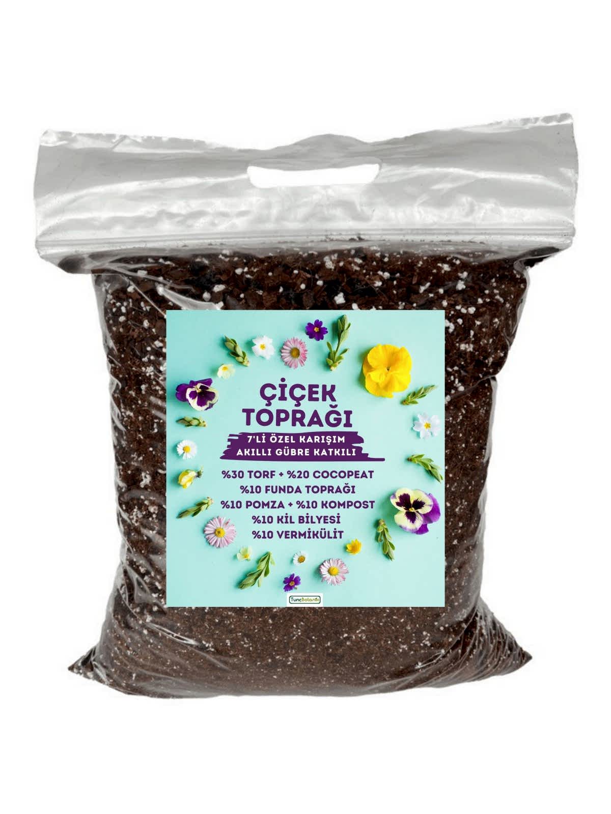 ÇİÇEK TOPRAĞI 10 LT - 7'Lİ ÖZEL KARIŞIM(Akıllı Gübre Katkılı)
