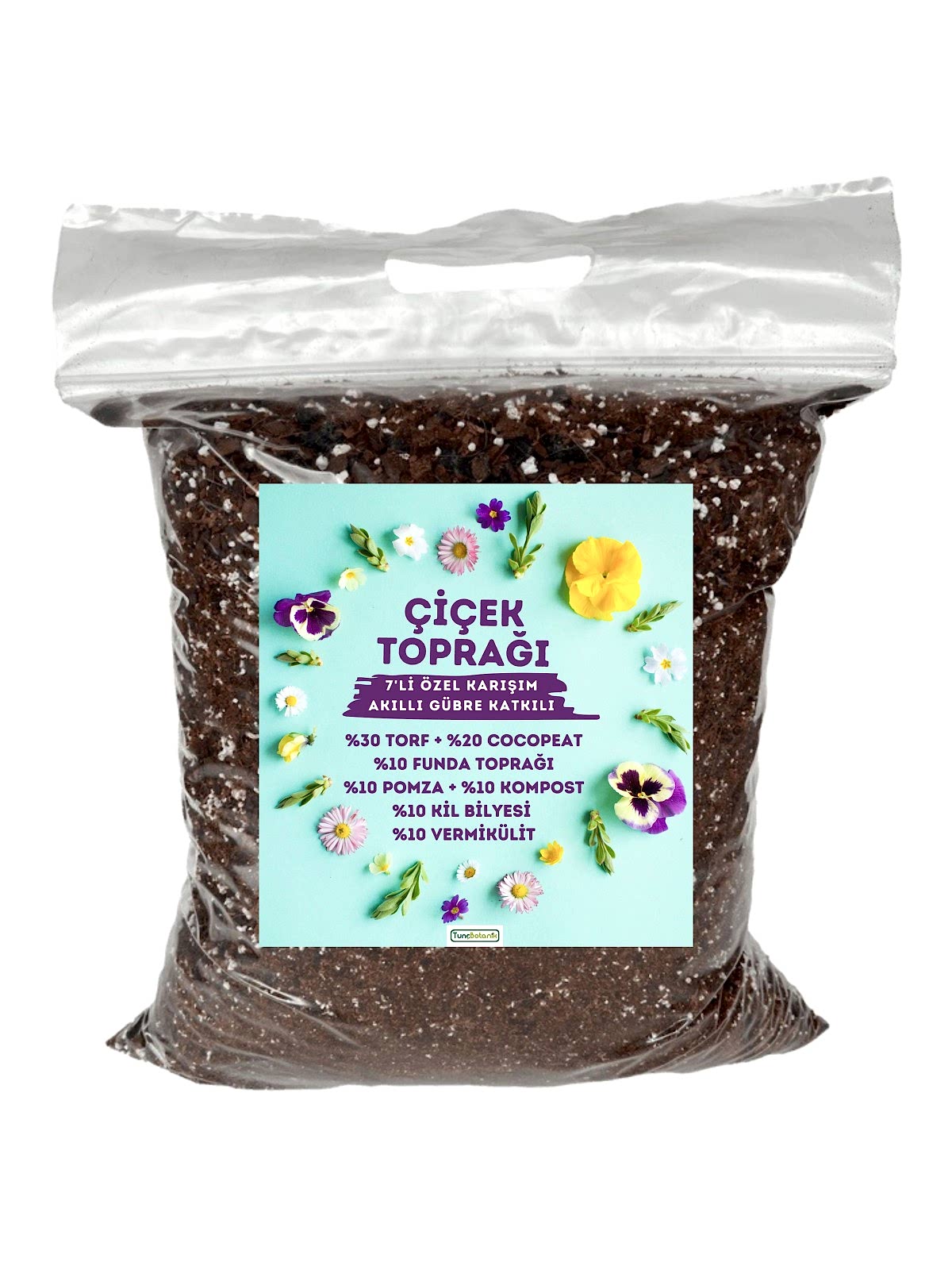 ÇİÇEK TOPRAĞI 5 LT - 7'Lİ ÖZEL KARIŞIM(Akıllı Gübre Katkılı)