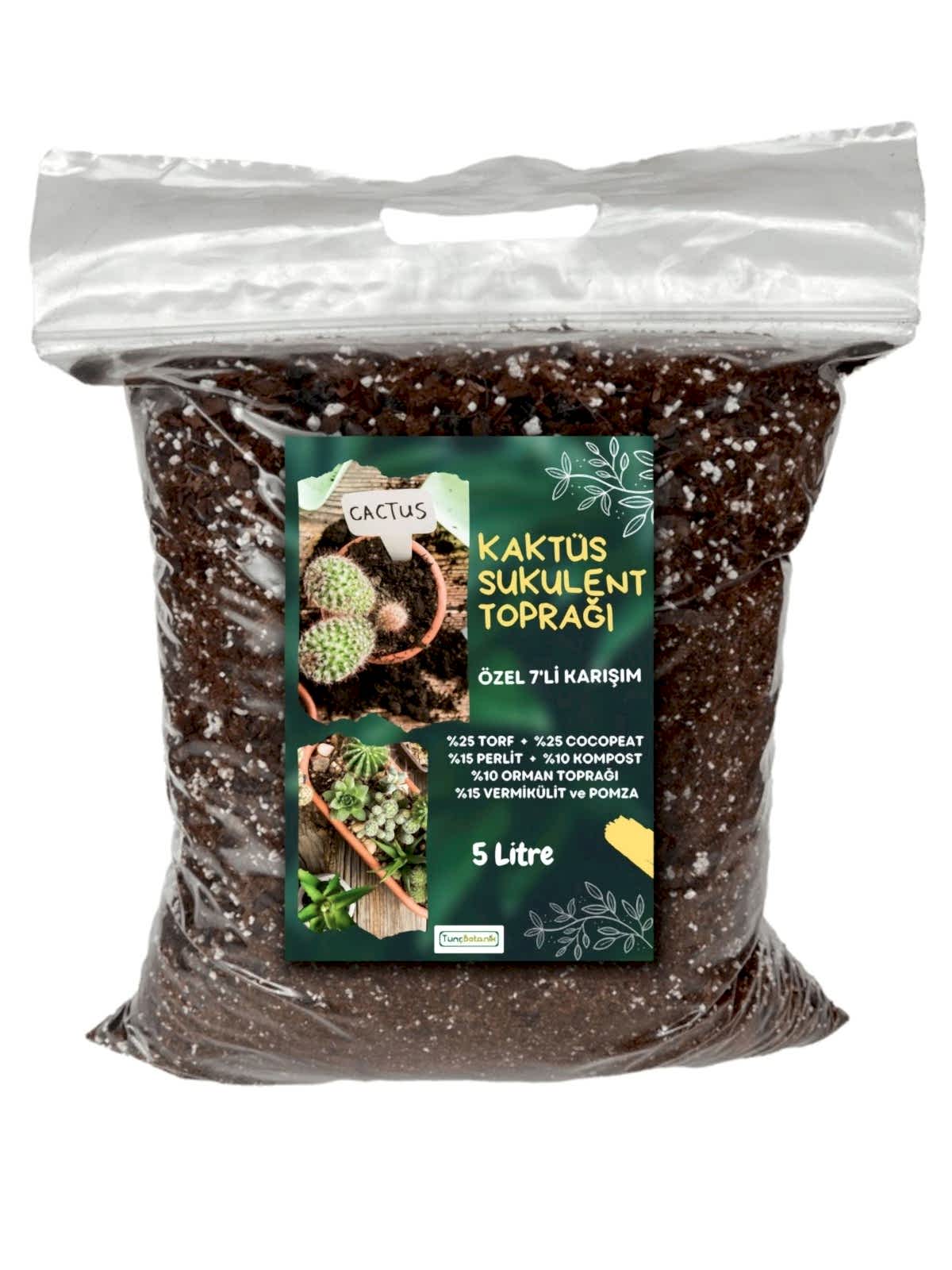 KAKTÜS SUKULENT TOPRAĞI 10 LT - 7'Lİ ÖZEL KARIŞIM(Akıllı Gübre Katkılı)