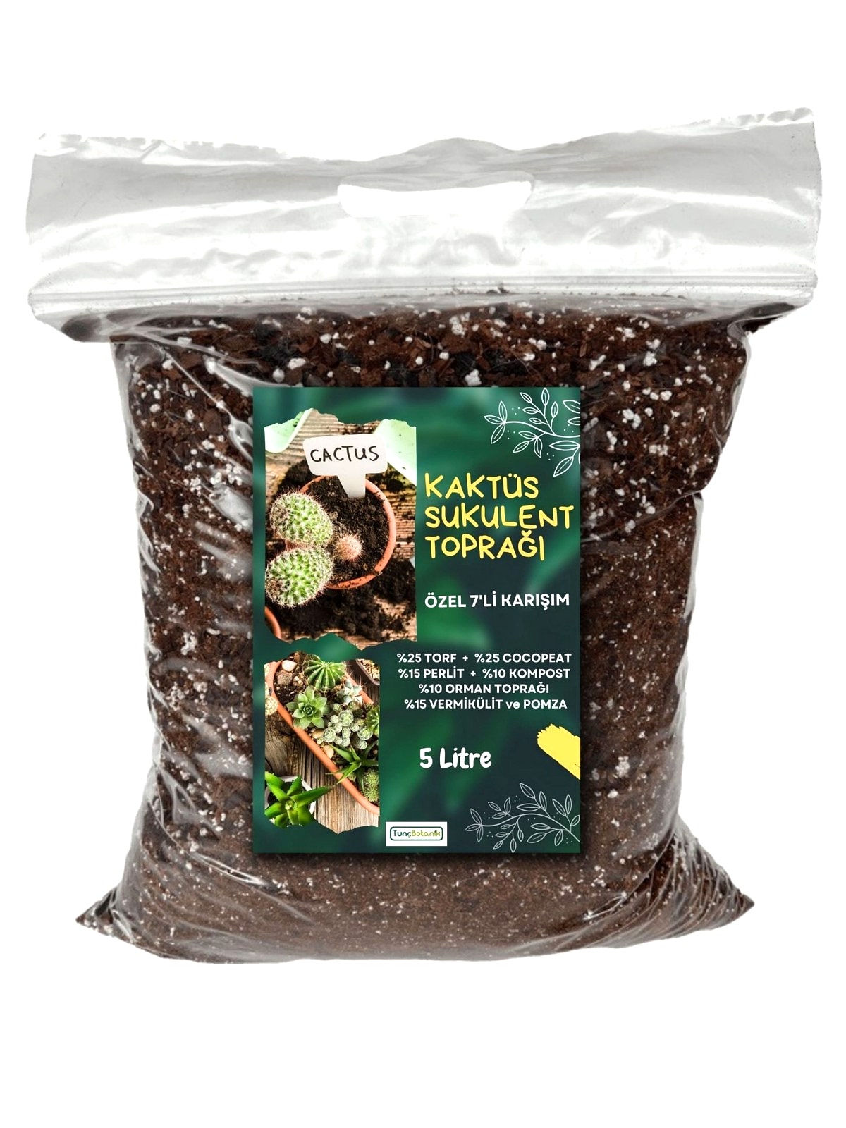 KAKTÜS SUKULENT TOPRAĞI 5 LT- 7'Lİ ÖZEL KARIŞIM(Akıllı Gübre Katkılı)