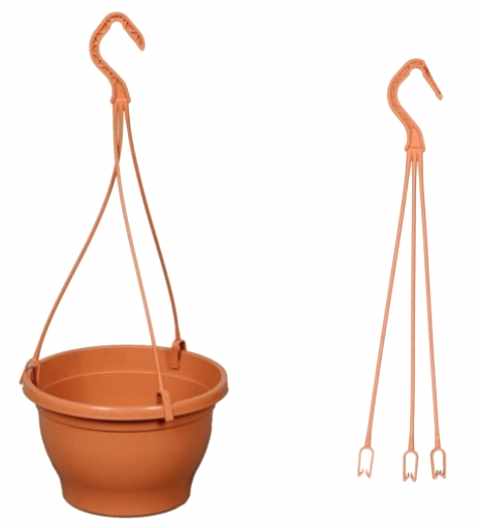 ASKILI ÇİÇEK SAKSISI 20 ADET 18 CM - MAKROME SAKSI (Kiremit Renk)