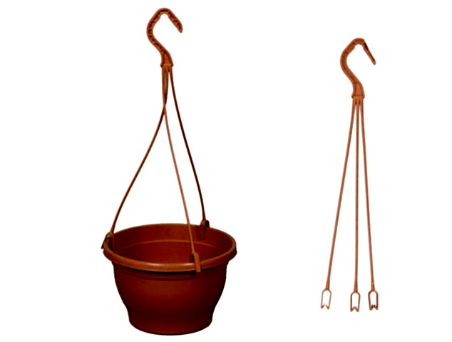 ASKILI ÇİÇEK SAKSISI 3 ADET 18 CM - MAKROME SAKSI (Kiremit Renk)