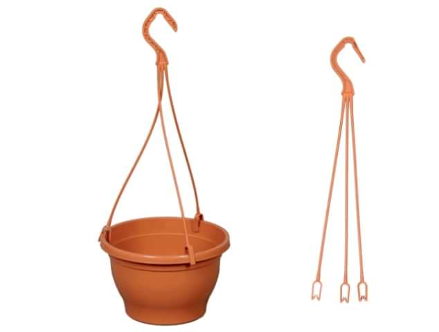 ASKILI ÇİÇEK SAKSISI 5 ADET 18 CM - MAKROME SAKSI (Kiremit Renk)