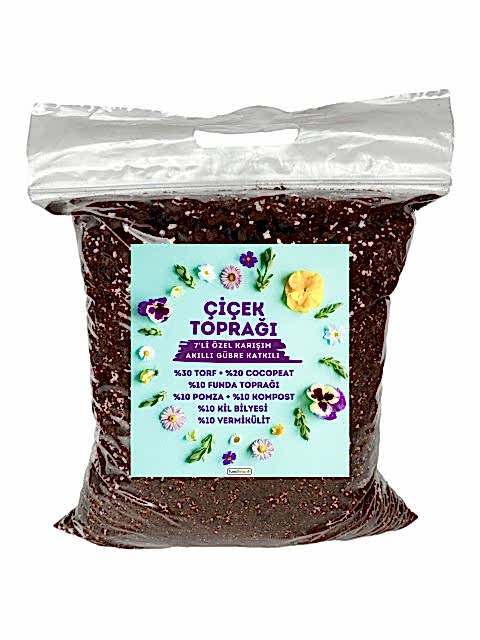 ÇİÇEK TOPRAĞI 20 LT - 7'Lİ ÖZEL KARIŞIM(Akıllı Gübre Katkılı)