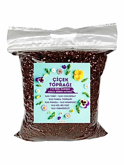 ÇİÇEK TOPRAĞI 3 LT - 7'Lİ ÖZEL KARIŞIM(Akıllı Gübre Katkılı)
