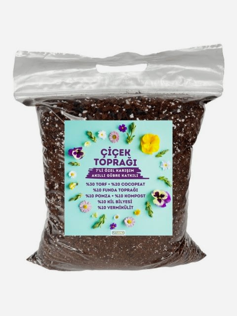 ÇİÇEK TOPRAĞI 5 LT - 7'Lİ ÖZEL KARIŞIM(Akıllı Gübre Katkılı)