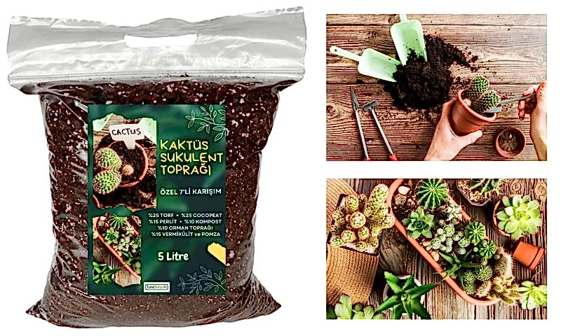 KAKTÜS SUKULENT TOPRAĞI 20 LT - 7'Lİ ÖZEL KARIŞIM(Akıllı Gübre Katkılı)