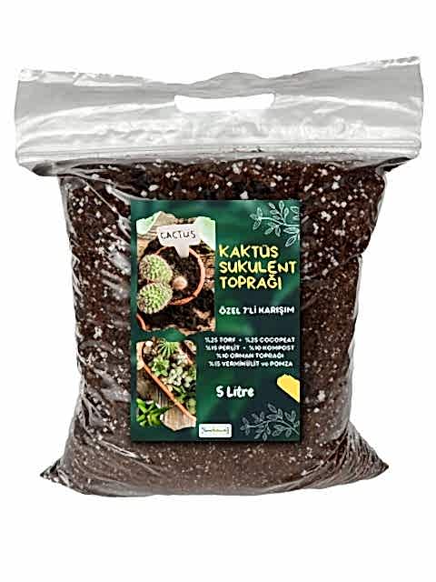 KAKTÜS SUKULENT TOPRAĞI 3 LT - 7'Lİ ÖZEL KARIŞIM(Akıllı Gübre Katkılı)